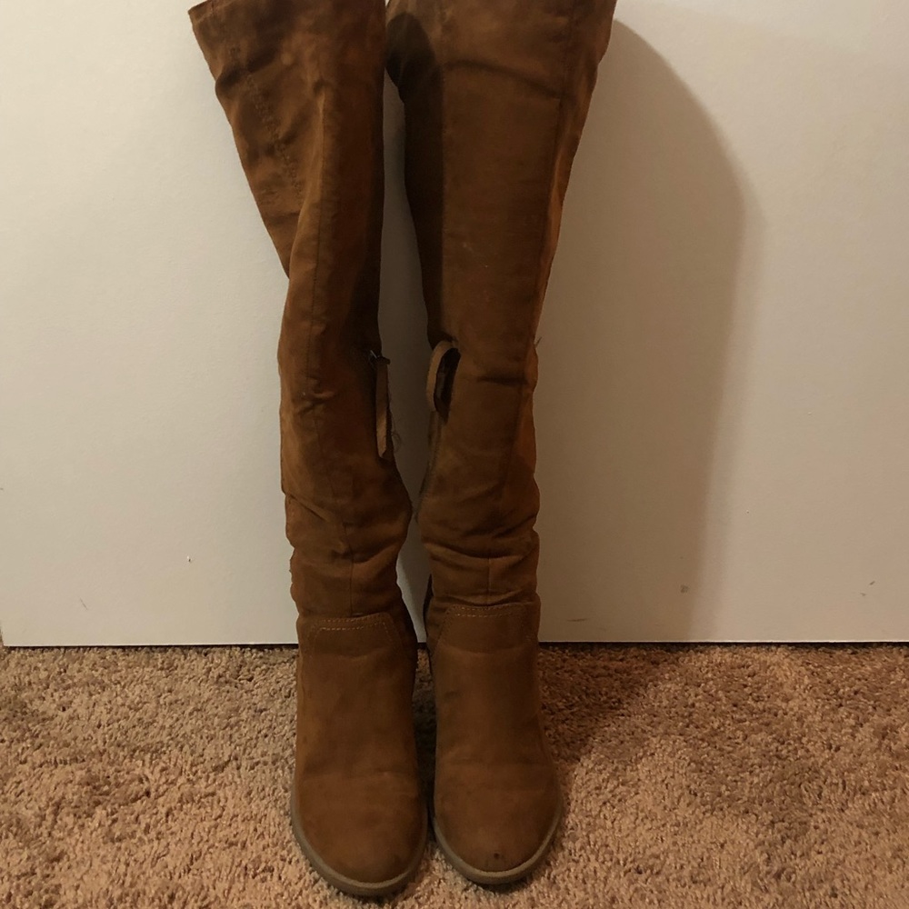 OTK dark brown high heals boot